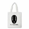 Spirited Away Faceless Print Shopping Bag Reusable Women Canvas Tote Bags Printing Eco Bag Cartoon Shopper Shoulder Bags Bolsas