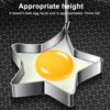 Stainless Steel Egg Ring Non-Stick Fried Egg Mold Heart Round Flower Five-pointed Star Shapes Breakfast Cooking Tools