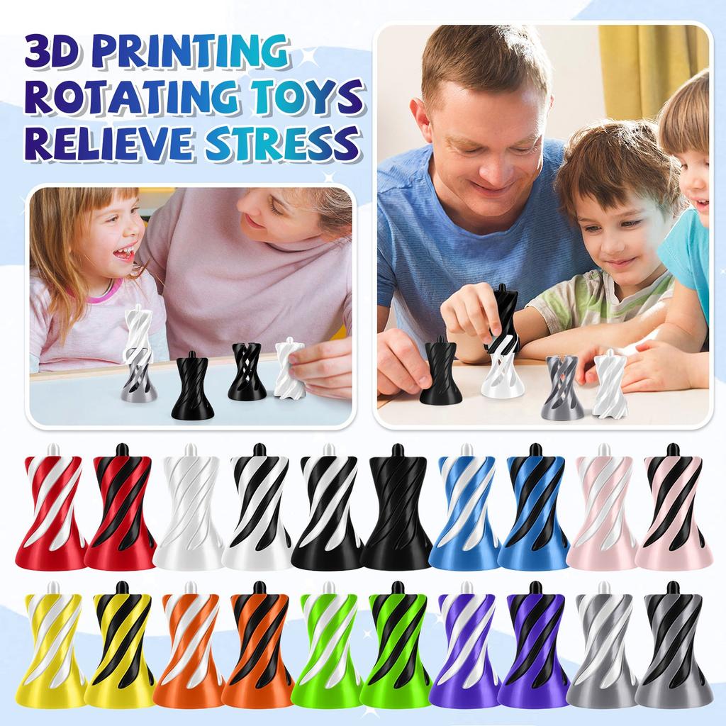 3d Printed Decompression Toy Spinning Spiral Penetrating Sculpture For Stress And Anxiety Relief