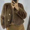 New Autumn and Winter New Small V-neck Fur All-in-one Short Gold Mink Velvet Eco-friendly Fur Coat