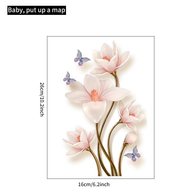 Flower Toilet Stickers Bathroom Seat Cover Sticker Self-Adhesive Removable Waterproof Pvc Sticker Refrigerator Posters