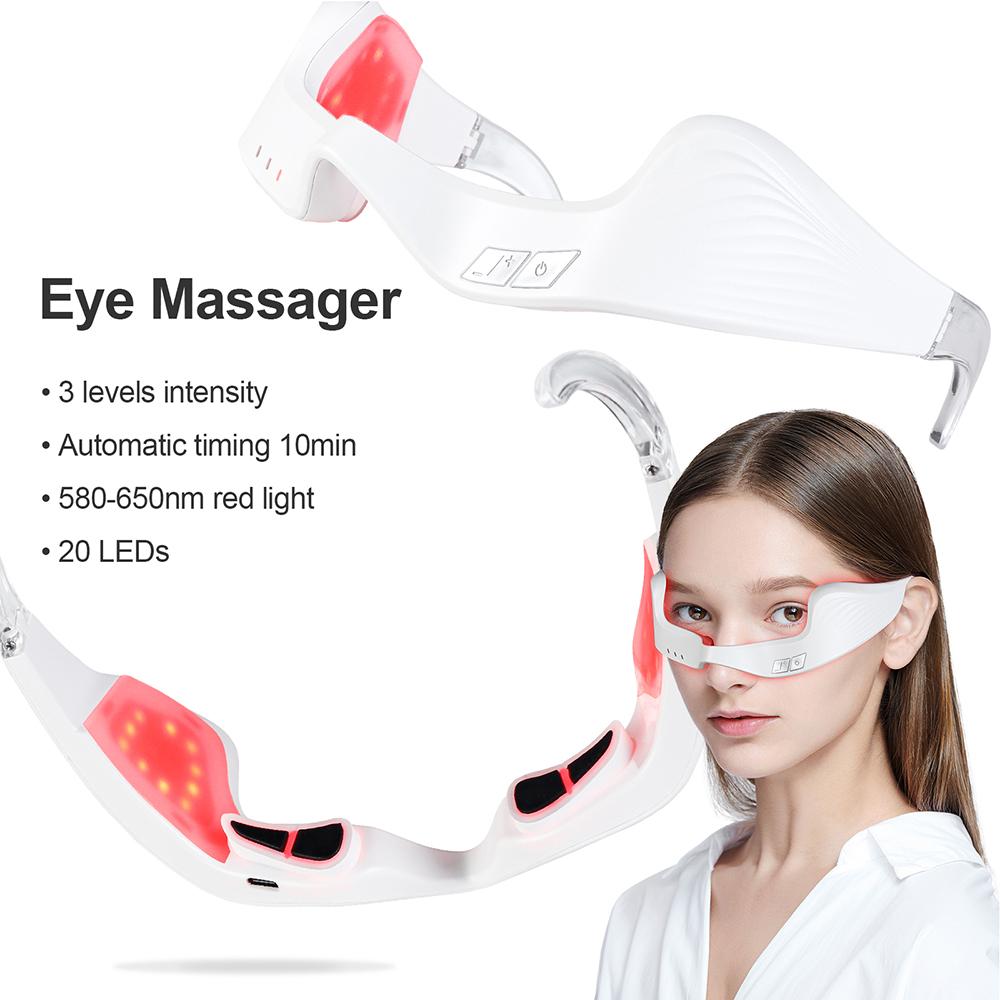 Electric Eye Massager Under-Eye Glasses Massager Eye Fatigue Relief Massager Red Light Relieves Eye Fatigue Eyes Massage Glasses