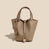 First Layer Cowhide Basket Bag Light Luxury Luxury Sense Genuine Leather Bucket Bag Fashion Everything Handbag