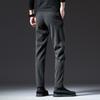 Men's Velvet Winter Pants: High-Grade Woolen, Elastic, Thick, Warm Casual Wear for Dad