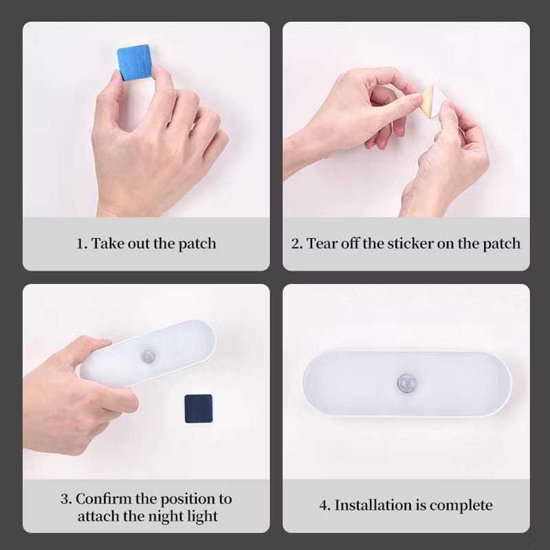 Motion Sensor Night Light Rechargeable Smart Motion Sensor Cabinet Light Wireless LED Night USB Stair Lamp Bedroom Kitch