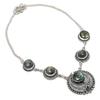Natural Labradorite Gemstone 925 Sterling Silver Jewelry Necklace 18" N9E08