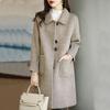 Autumn/winter Double Sided Loose Ladies Wool Black Coat Warm Fashion Ladies Coats
