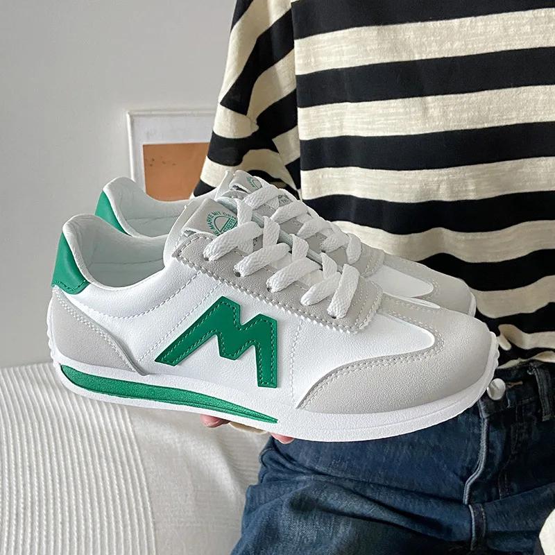 Light Versatile Breathable Cross Lace Casual Sports White Shoes Forrest Gump Tennis Sneaker Round Head Deep Mouth Sneakers