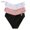 3PCS/Set Women's Panties Cotton Underwear Briefs Female Underpants Lingerie Sexy Low Waist Pantys for Woman 6 Solid Color M-4XL