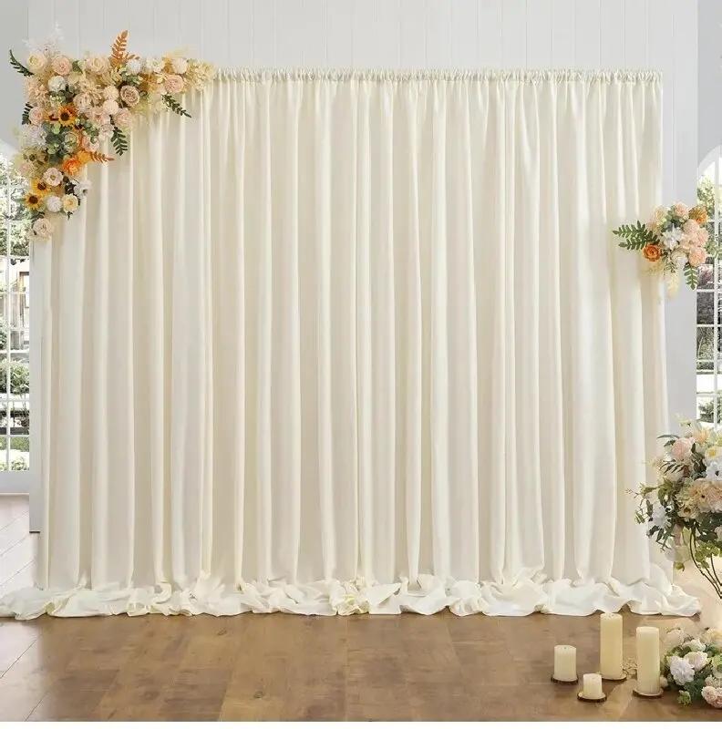 5x8/10ft Wrinkle Free White Satin Backdrop Curtains for Wedding Birthday Parties Photography Background Baby Shower Decorations
