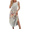 Women's Summer Casual U Neck Printed Sleeveless Dresses