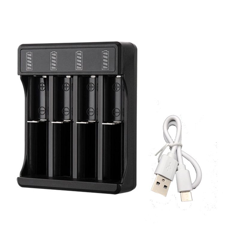 2/4 Slots Universal Battery Charger for 18650 18500 16340 14500 26650 Rechargeable Lithium Battery USB Charging Adapter AVE
