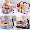New Cute Fabric Flower Bunny Ears Bow Hairband Headband Scrunchie Women Girls Children Hair Head Hoop Band Accessories Headdress