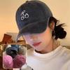 Cherry Embroidery Baseball Hat For Women Girl Long Brim Snapback Duck Tongue Hats Soft Washed Cotton Outdoor Visors Peaked Cap