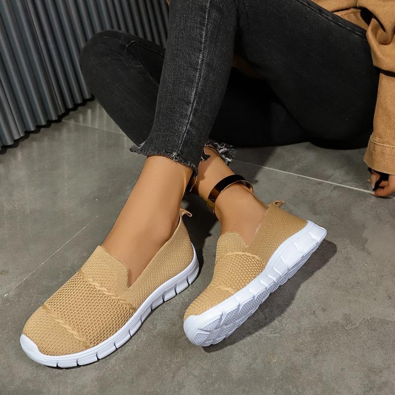 Summer New Casual Single Shoes Breathable Mesh Round Head Comfortable Casual Shoes Women's Foreign Trade Cross-border Large Size Women's Shoes