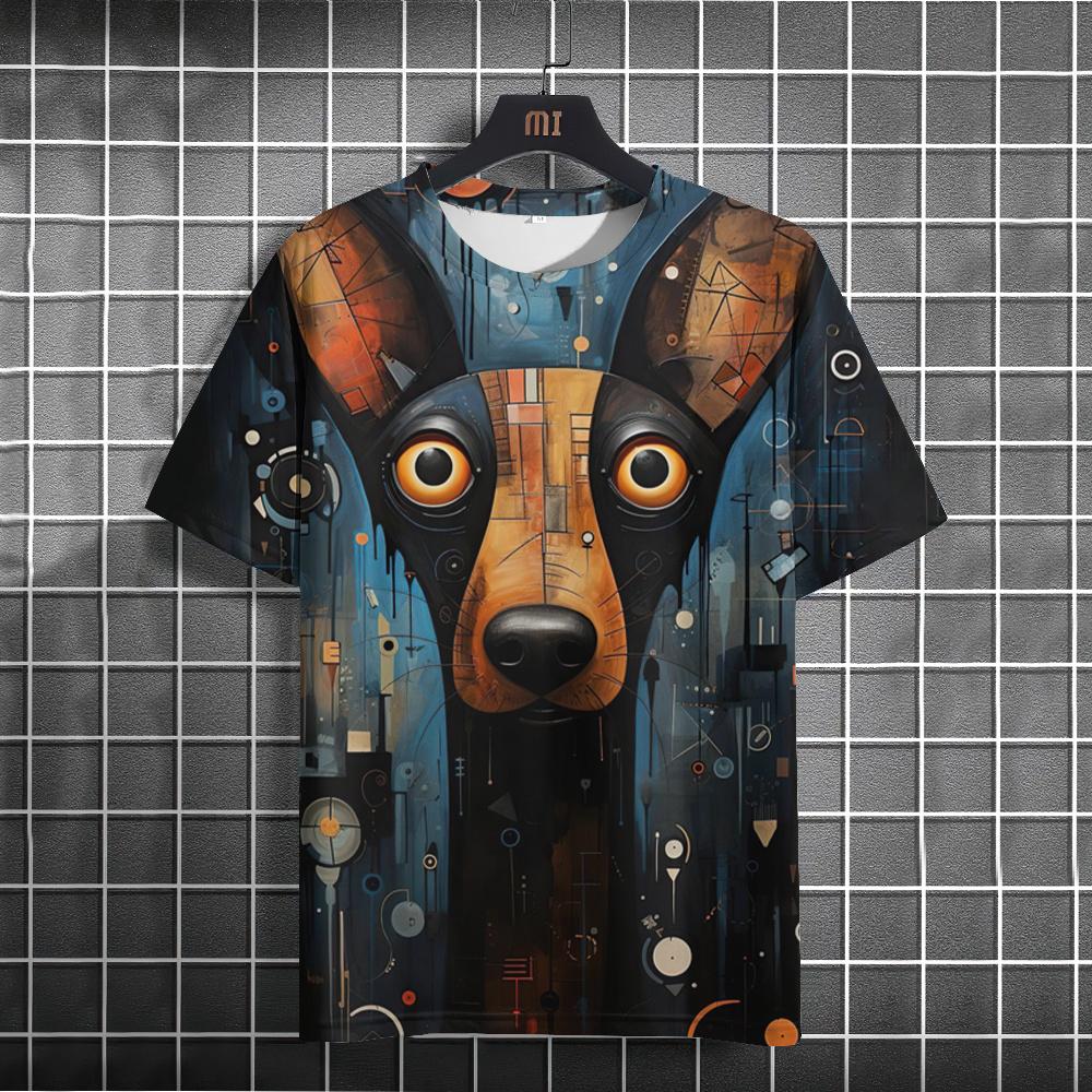 Funny Men's T-shirt 3D Printed Cat Tees Casual Pullover For Men Summer Sweatshirt Tops Loose Daily Short Sleeve Tees