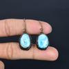 Larimar Copper Electroformed Earrings, Handmade Gemstone Earrings Jewelry, Gifts For Wife Brand New Earrings
