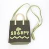 SNOOPY Silicone Handle 2WAY Mini Tote Bag Olive Root