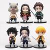 6pcs /Set Kimetsu No Yaiba Anime Figure Kamado Tanjirou Agatsuma Zenitsu Action Figure Demon Slayer Kamado Nezuko Figurine Model