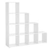 Bookcase, Stair Organizer, 10 Open Cubes, Wooden Display Shelf, Freestanding Shelf, 129.5 X 29 X 129.5