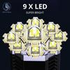 9 LED Super Bright Flashlight Rechargeable Outdoor Multi-function Waterproof LED Long-range Spotlight Battery Display COB Light