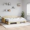 VidaXL Daybed with Trundle and Mattress Cream 80x200 Cm Fabric 3197547