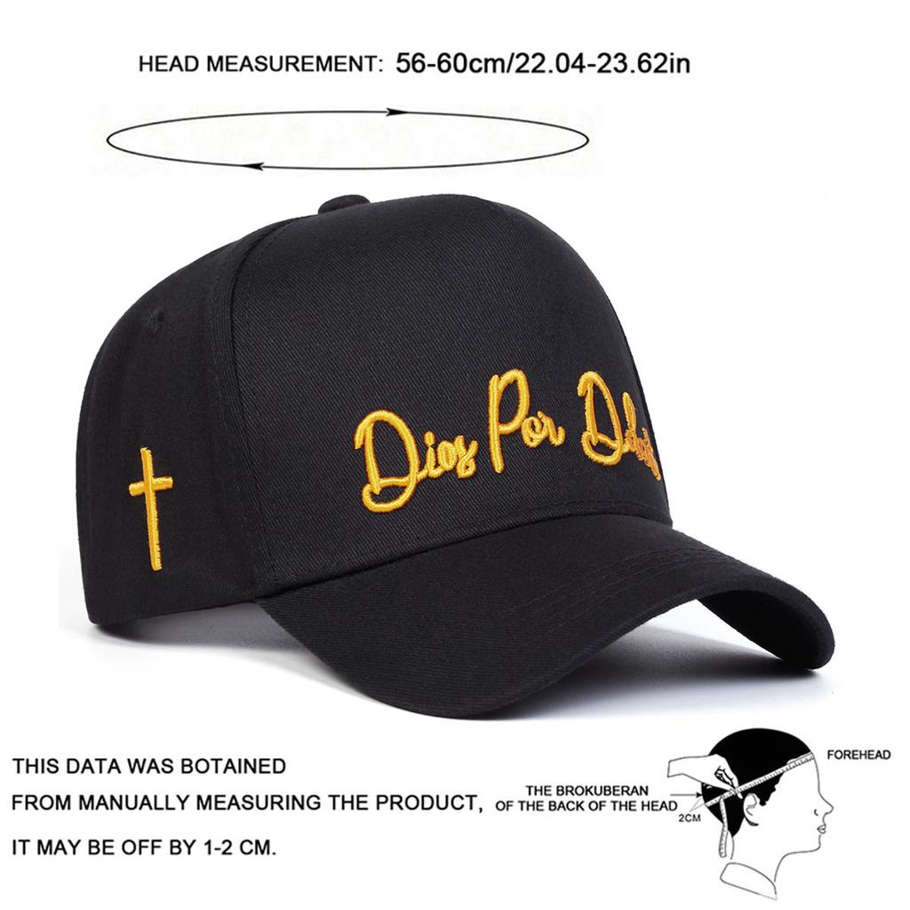 Unisex Letter Embroidery Side Cross Baseball Caps Outdoor Adjustable Spring and Autumn Casual Sunscreen Hat