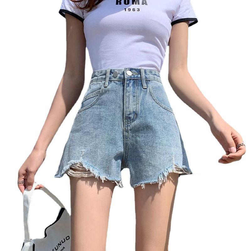 Pants Classic and Minimalist Fashion Wild High Waist Female Summer A Word Wide Leg Thin Thin Section Loose Denim Shorts Individuality and Trendiness