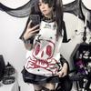 Emo Punk T-shirt Grunge Aesthetic Y2K Spring Long Sleeve Harajuku Loose Casual Rock Subculture Harajuku Top Street Student Summer