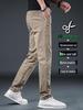 Men's Slim Fit Khaki Cotton Casual Pants - Straight Leg, Light Business Style