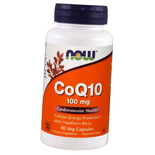 Коензим Q10 с Ягодами Боярышника, CoQ10 100 with Hawthorn Berry, Now Foods  30вегкапс (70128022)
