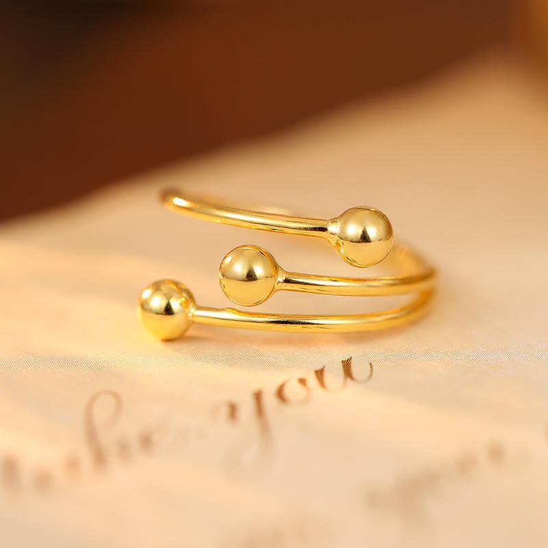 Banyan Tree Silver Bead Adjustable Ring - Women's Cold Style Index Finger Jewelry Trend