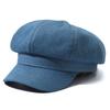 Vintage Octagonal Caps Back Closed Newsboy Cap Fashion Women Denim Beret  Unisex