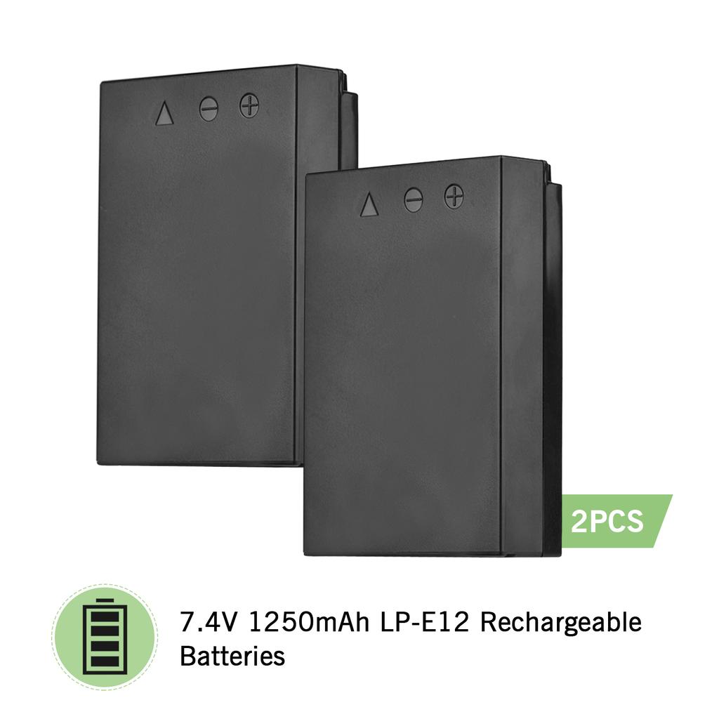 Andoer LP-E12 USB Intelligent Charger & Battery Kit 1PCS Dual Channels Camera Battery Charger +