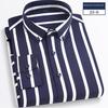Men's 2025 Elastic Striped Long-Sleeve Slim Fit Korean Shirt - Business Casual, Non-Iron, Comfortable.