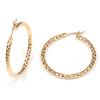 [R5815] - Gold Plated Hoop Earrings 'Choréographie' (diamond) - 3cm 2mm