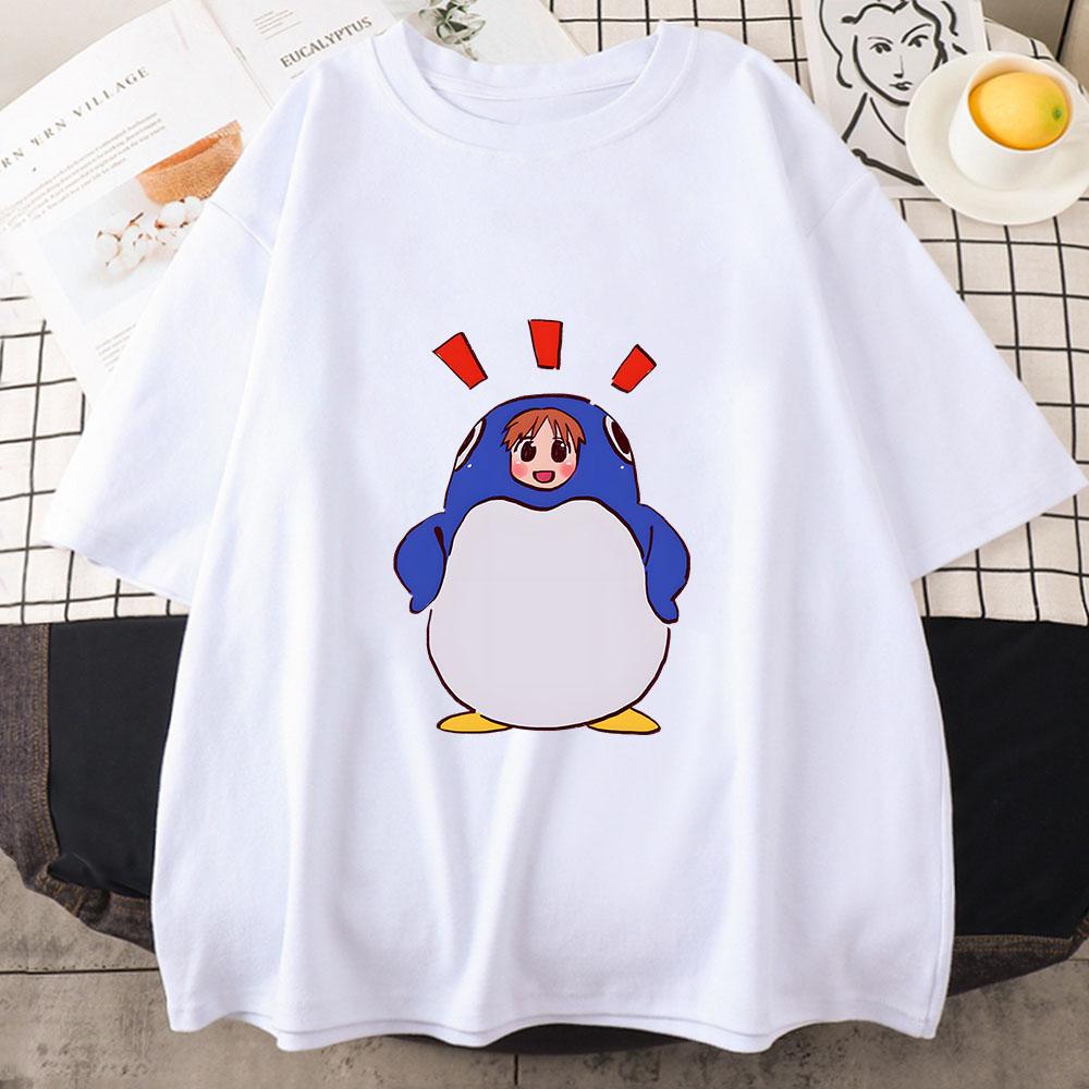 Azumanga Daioh Chiyo Mihama T-shirts WOMEN Summer Penguin Japanese Anime Tshirts 100% Cotton Kawaii/Cute Short Sleeve Streetwear