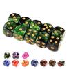 10pcs 16mm Two-Color Opaque Six Sided Spot Dice Games D6 D&D Dice Set RPG Dice Straight Cup Bar Board Game Set KTV Entertainment