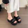Thick-soled Heightening Cool Slippers for Women's Summer Wear 2025 New Fashion with Skirt One-word Casual Beach Sandals