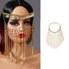Elegant Golden Crystal Chain Fringe Headpiece For Weddings Gatherings And Special Times Lightweight Adjustable Face Jewelry Accessory