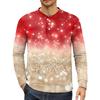 Men's Casual Button-Down Sweatshirt Fashion Printed Long Sleeve Shirt Pullover
