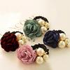 Monoceros Lady Girl Chic Sweet Rose Flower Faux Pearls Hairband Ponytail Holder Hair Band