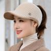 New Women Casual Winter Hat Letter EmptyTop Visor Cap Female Knitted Hat