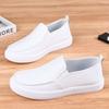 Little White Shoes Men's Soft Sole Soft Surface Breathable Casual Men's Leather Shoes Non-slip Wear-resistant Lightweight Medical Work White Shoes