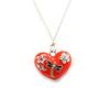 [R6930] - Red 'Scarlett' Designer Long Necklace (heart) - 80 Cm - 4x4 Cm