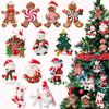 Christmas Soft Clay Gingerbread Man Santa Claus Hanging Pendants Merry Christmas Tree Decorations for Home Xmas Ornaments Gifts
