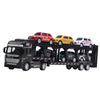Decorative Alloy Car Model Back-to-force Trailer Transporter Toy