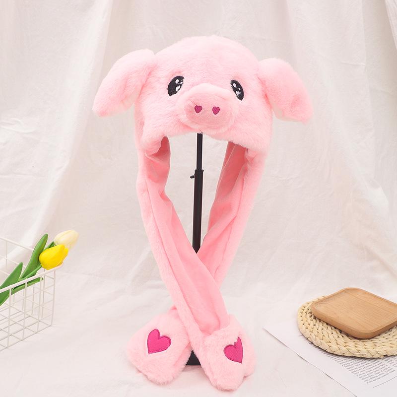 Moving Rabbit Ear Hat: Adorable Airbag Ears Wiggle When Pinched, Just Like the Viral Sensation On TikTok.