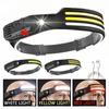 Induction Headlamp COB LED Sensor Head Lamp Built-in Battery Flashlight USB Rechargeable Head Torch 10 Lighting Modes Headlight