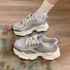 Popular Fried Street Thick-soled Breathable Silver Sneakers 2025 Spring and Autumn New Dad Shoes Women's Height Increase Versatile Casual Shoes
